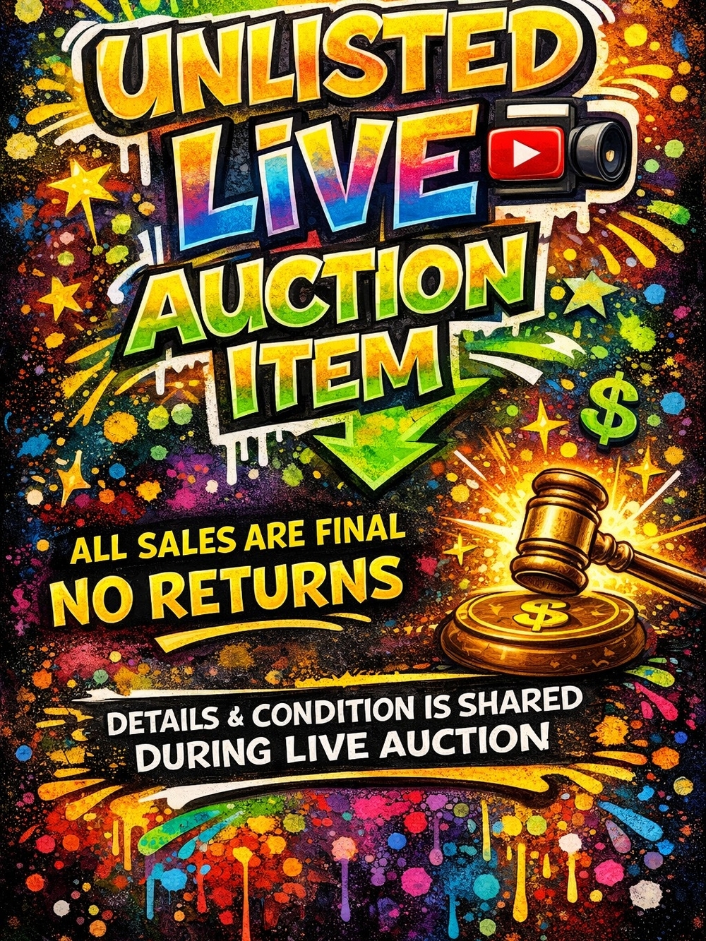Unlisted Live Auction Item - Vibrant Multi-Color Graphic